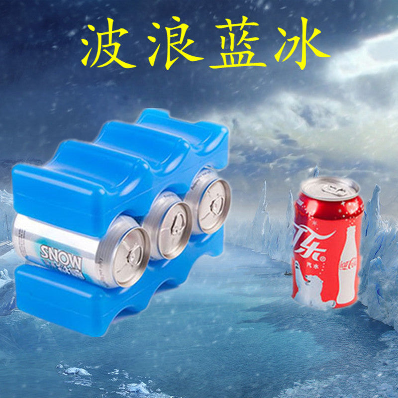 Ice Brick Double-Sided Wave Blue 600ml Ice Pack for Refrigeration, Breast Milk Preservation, Food Cooling, Water Injection Ice Board