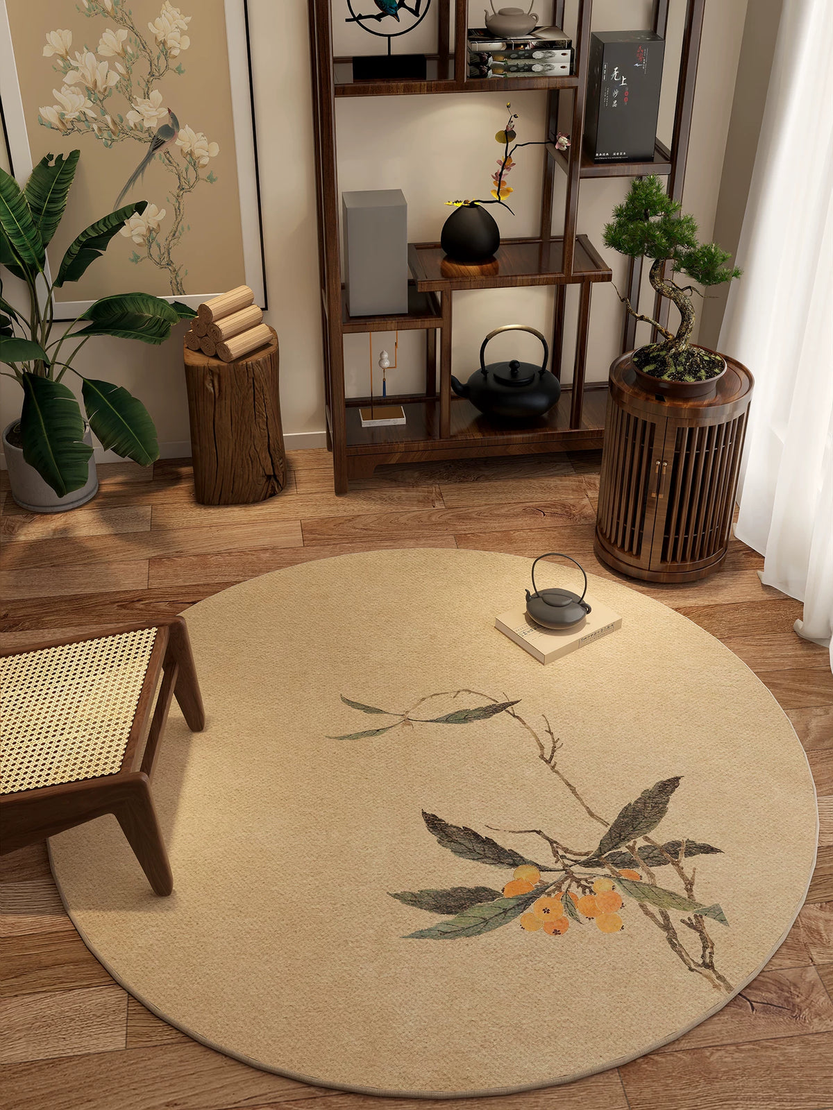 Round Anti-Slip Chair Mat for Office & Home, Floor Protector Rug for Rolling Chairs, Bedroom & Study