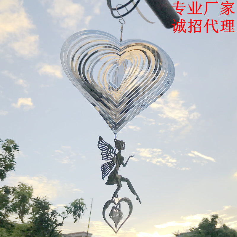 Angel Heart Wind Chime for Indoor Outdoor Garden Patio Decor