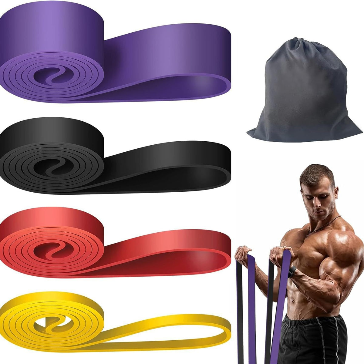 GPPNKC Resistance Bands Set for Pull-Ups and Fitness Training with Door Anchor