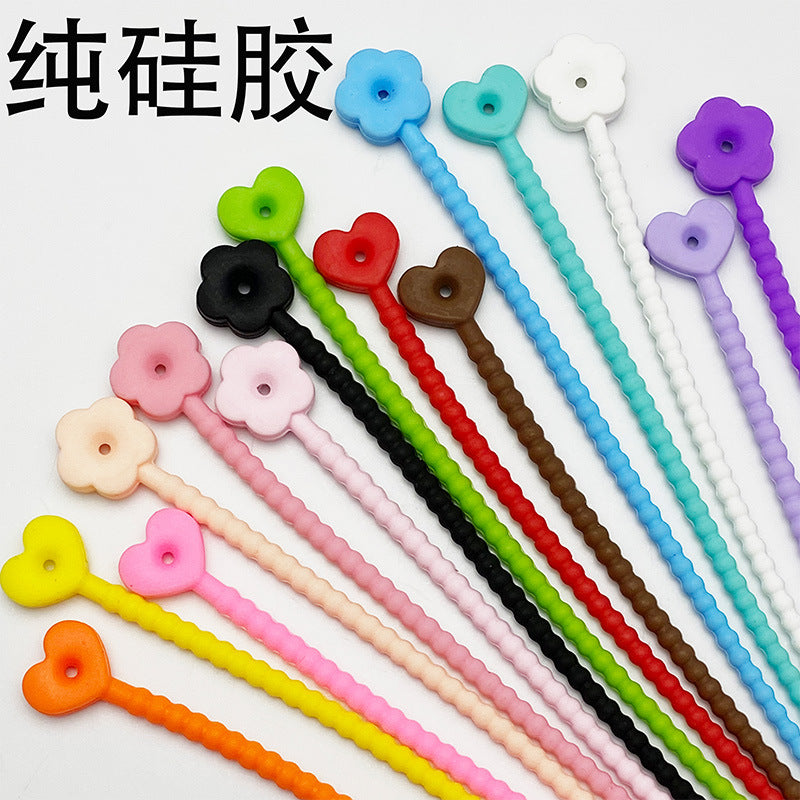 210mm Reusable Silicone Cable Ties for Cord Management and DIY Crafts, 30-Pack