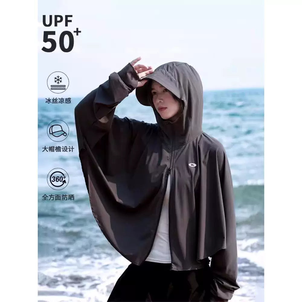 Unisex UPF 50+ Sun Protection Cape Hoodie for Outdoor Activities