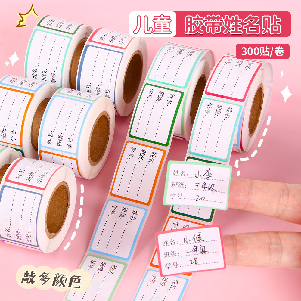 Waterproof Student Name Label Roll for School Supplies, Handwritten Mark Sticker for Class ID