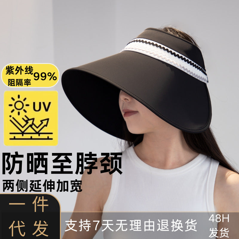 N&F Summer Wide-Brim Empty Top Sun Hat UV Protection UPF50+ for Outdoor Hiking
