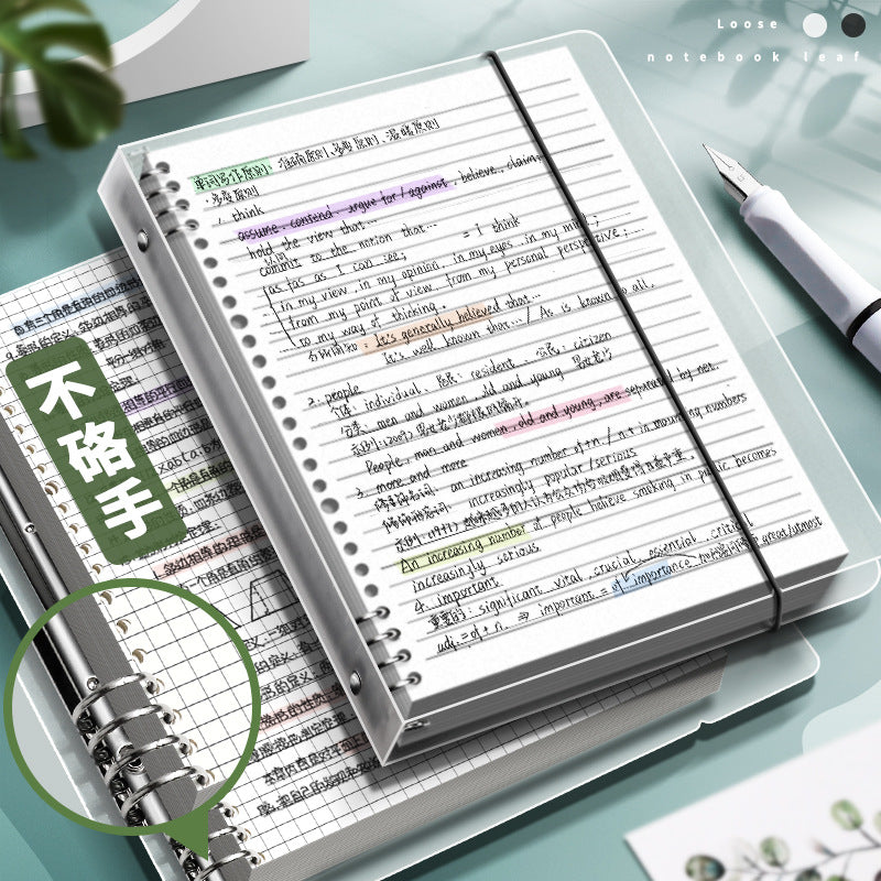 Detachable A4/A5/B5 Loose-Leaf Notebook with Grid/Lined Refills