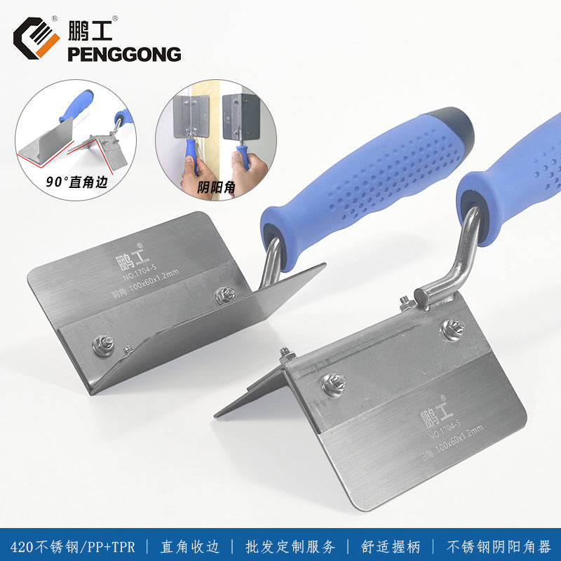 Wholesale Stainless Steel Corner Trowel for Plastering and Putty Finishing, Internal and External Angle Scraper for Diatom Mud