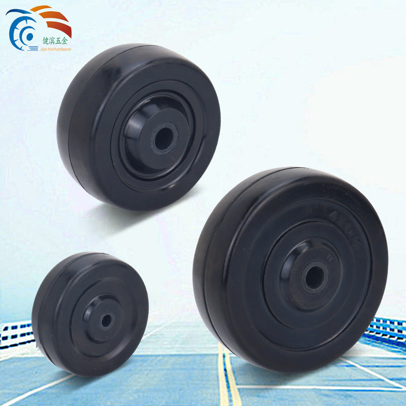 Solid Rubber Caster Wheels for Carts and Trolleys - Silent and Wear-Resistant