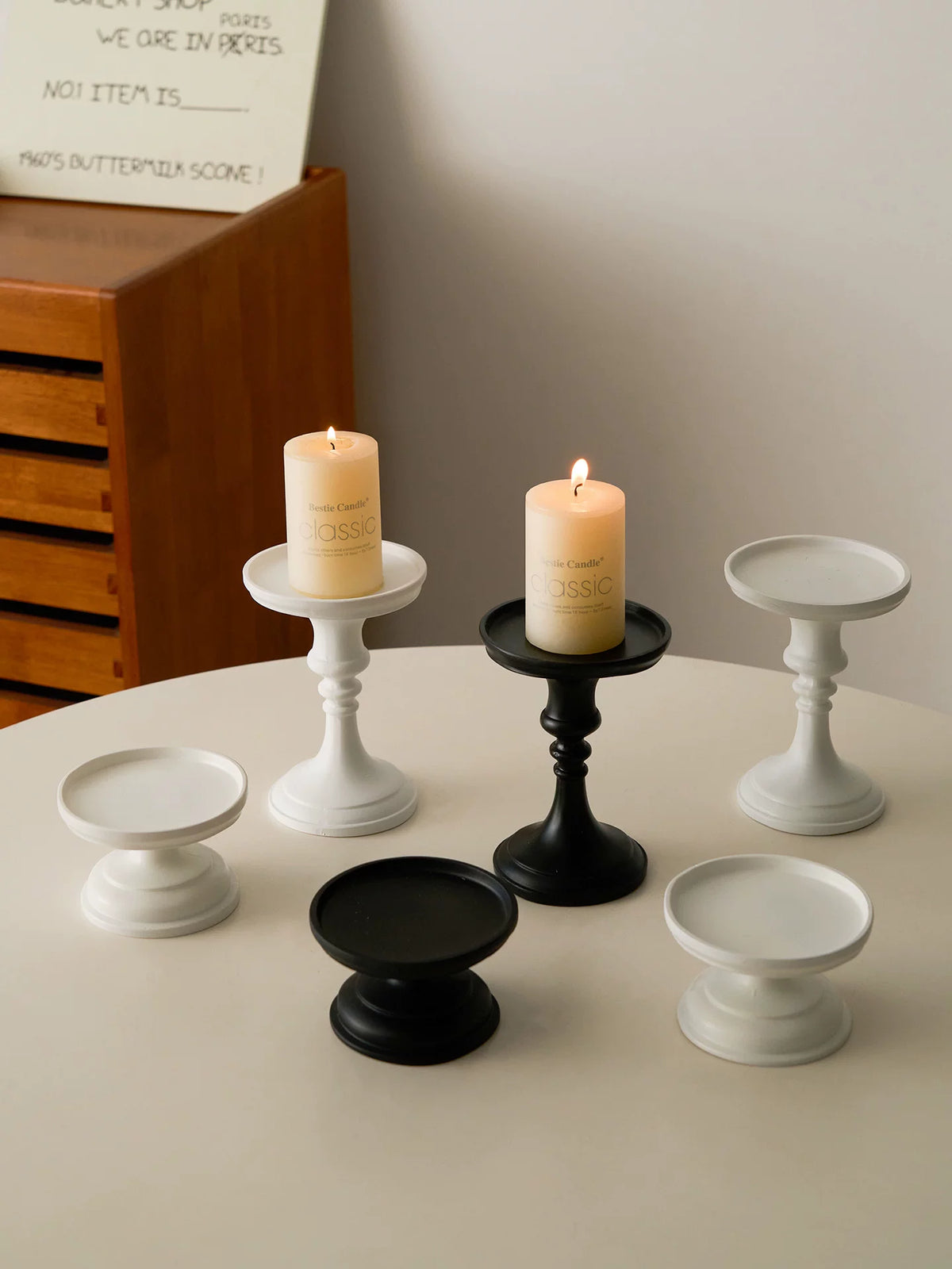 Retro Roman Pillar Candlestick Holder for Home Decor