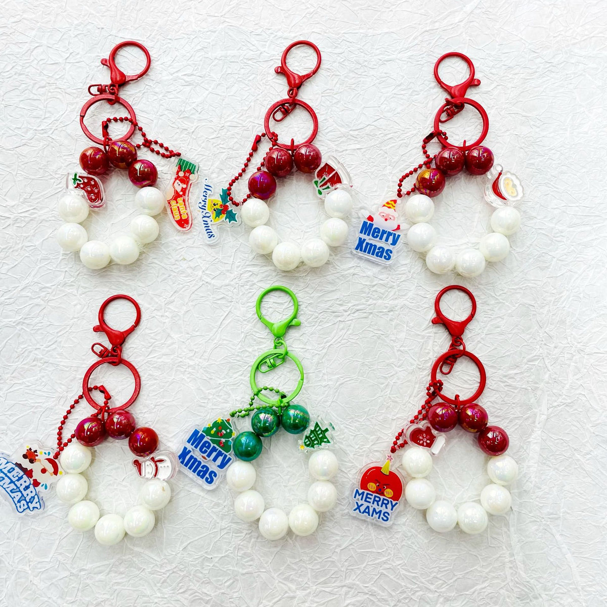 Christmas Acrylic Double-Sided Keychain Pendant for DIY Crafts and Phone Charm
