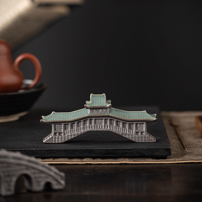 Chinese Covered Bridge Miniature Model for Micro Landscape Decor