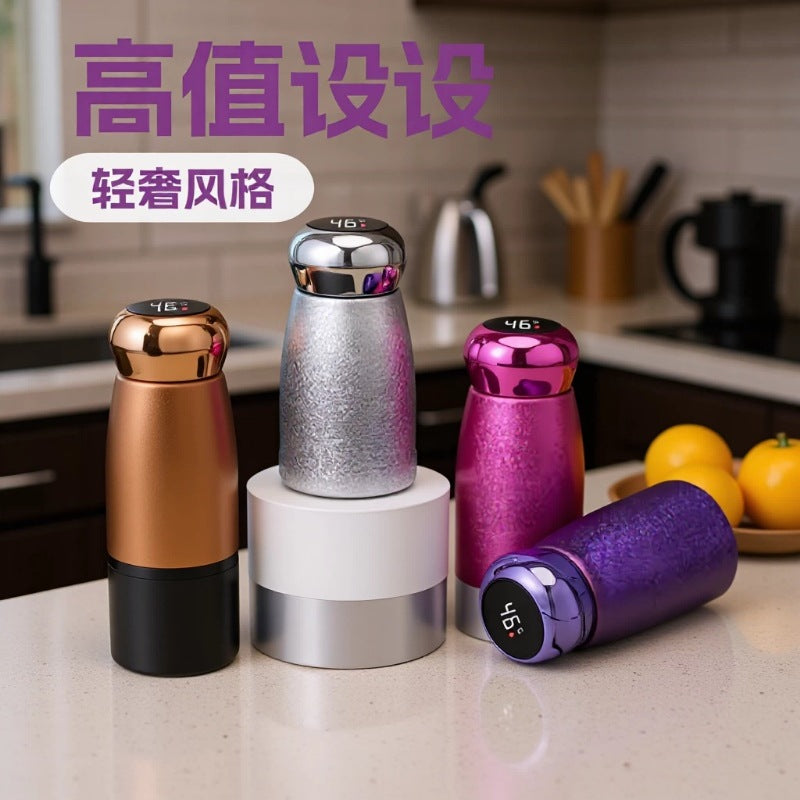 Smart Temperature Display Titanium Coated Mini Portable Stainless Steel Vacuum Insulated Bottle