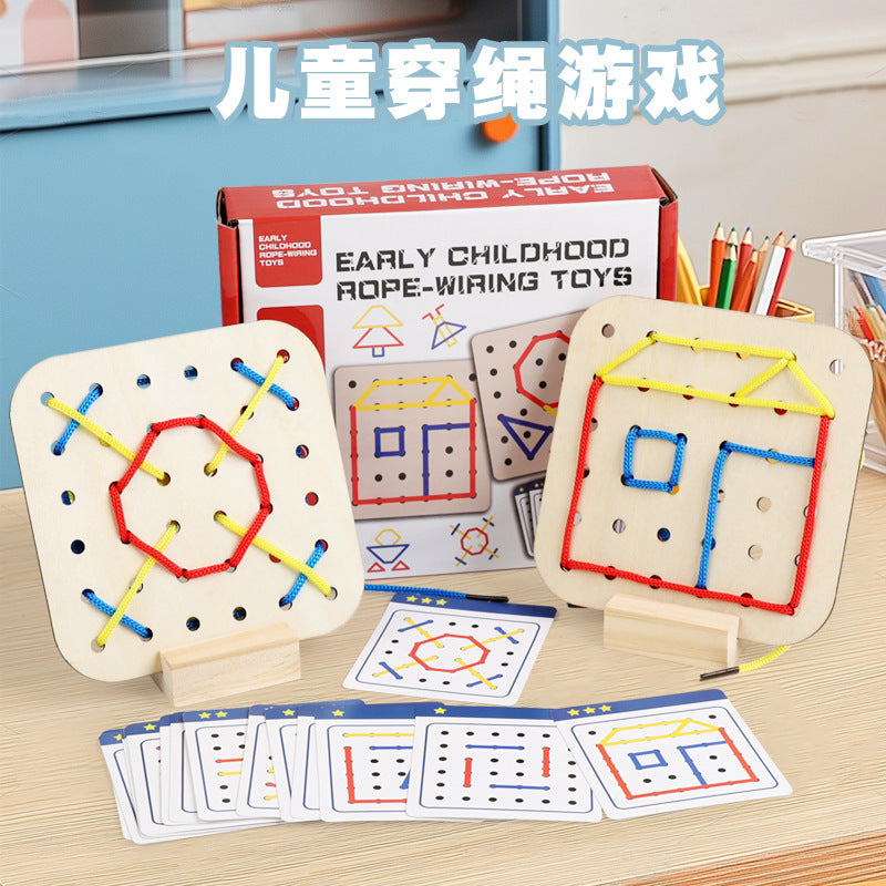 Kids Lacing Board Toy Fine Motor Skills Training Montessori Puzzle Educational Game