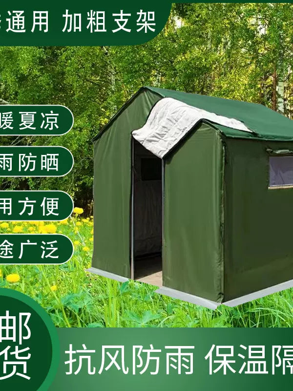 Heavy-Duty Waterproof Insulated Canvas Tent for Outdoor Construction, Emergency Relief, and Farming