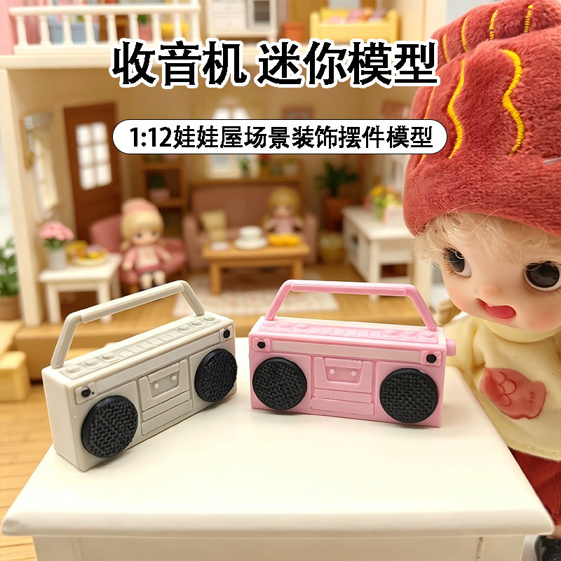 1:12 Dollhouse Miniature Radio Model for Living Room Decor and Photo Props