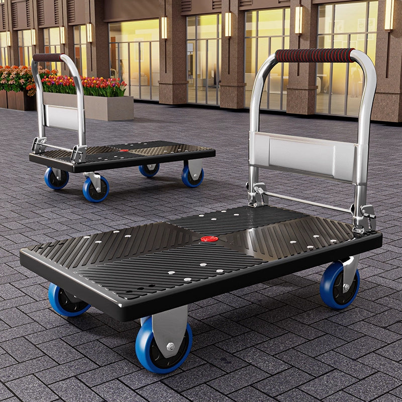 Foldable Platform Cart with Silent Wheels for Moving and Hauling