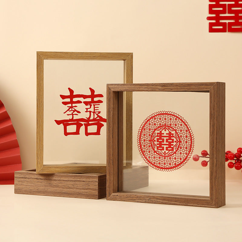 Double-Sided Clear Glass Photo Frame for DIY Crafts, Plant Specimens, and Artwork Display