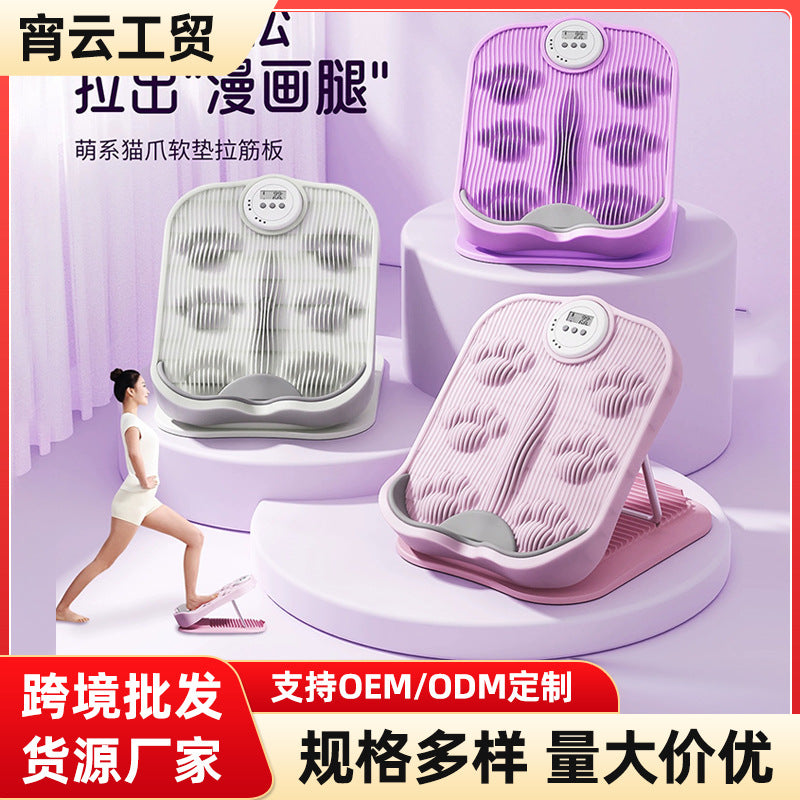 Foldable 18-Gear Slant Board Calf Stretcher Leg Stretcher for Exercise Fitness and Leg Shaping