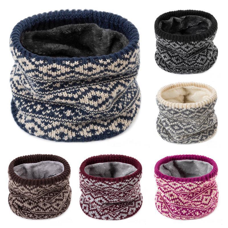 Fleece Lined Knitted Neck Warmer for Winter, Unisex Thermal Scarf