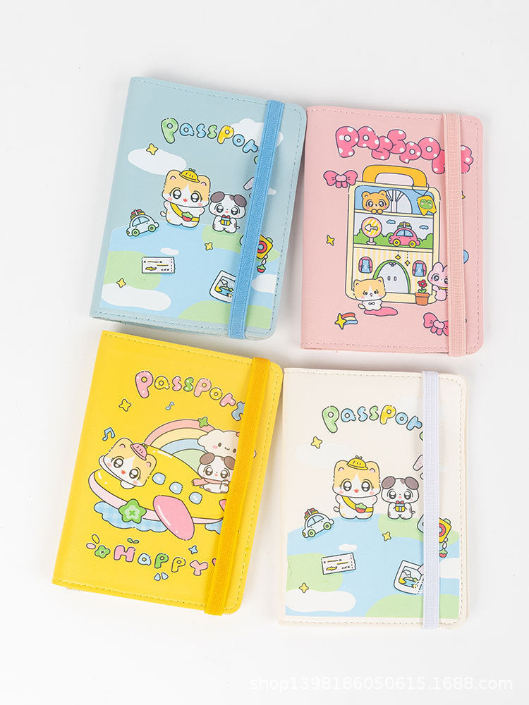 Cartoon PU Leather Multi-Card Holder Travel Passport Wallet