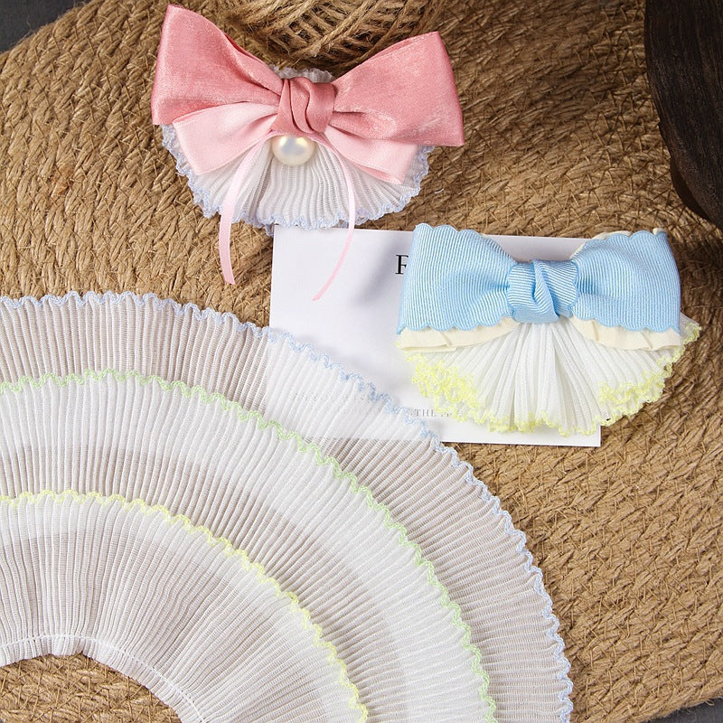 Pleated Chiffon Ruffle Trim Ribbon for Crafts, Doll Clothes, Pet Accessories, Hair Bows