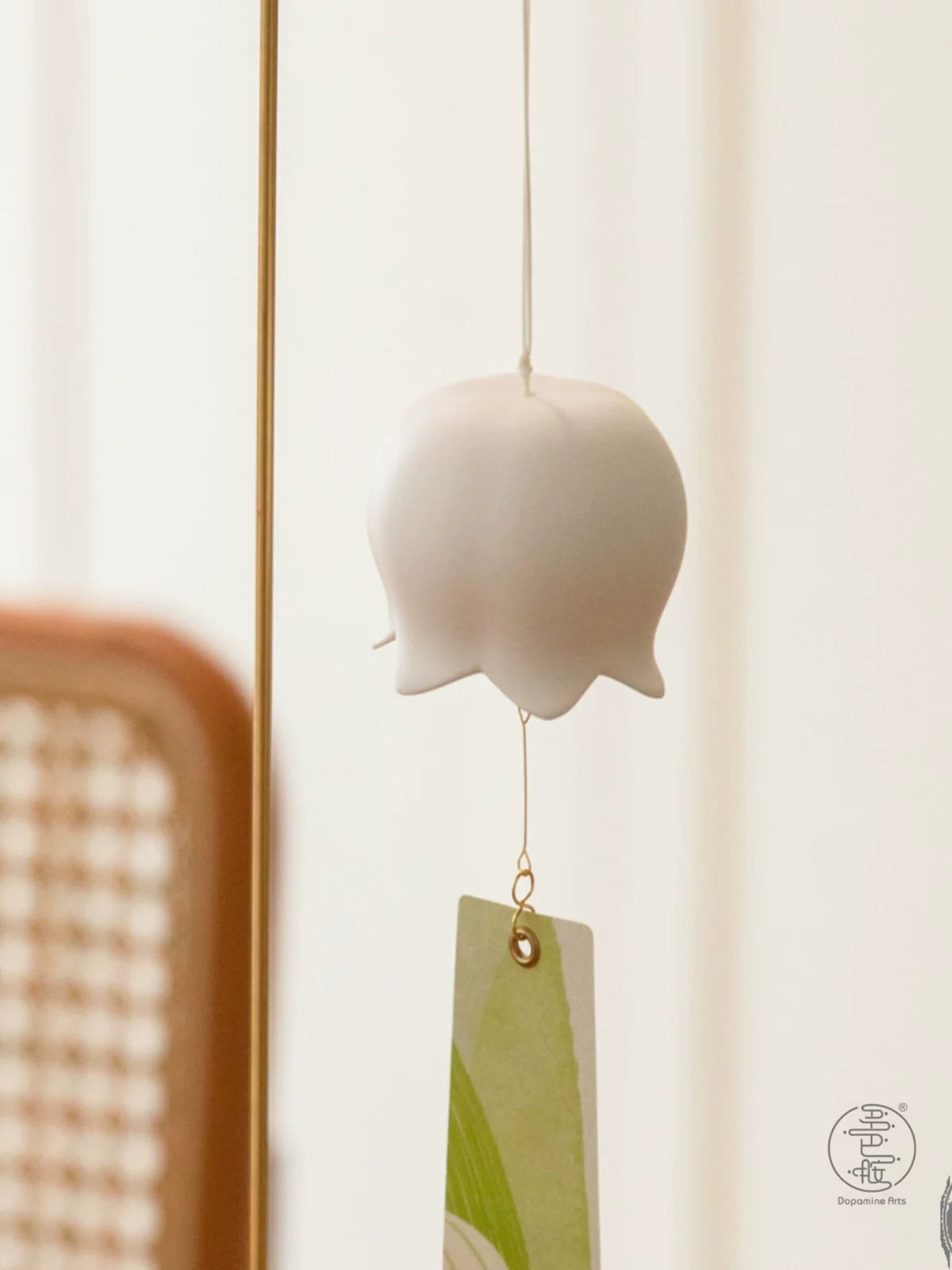 Dopamine Lily of the Valley Wind Chime, Cute Bone China Japanese Style for Home Decor & Garden