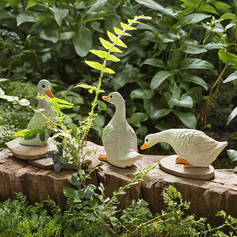Mini Duck Ornament Chinese Style Flowing Water Fish Tank Landscape Resin Rockery Decoration