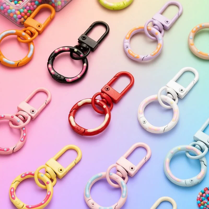 Cute Cartoon Doll Keychain with Spring Clasp for Bags and Couples
