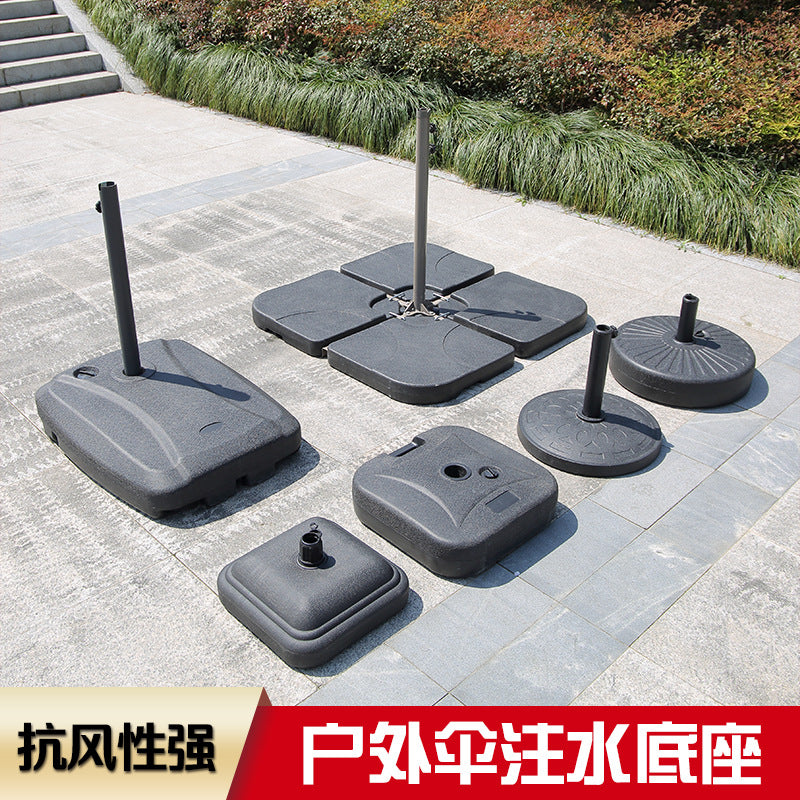 Outdoor Patio Umbrella Base Stand for Cantilever and Center Pole Umbrellas, Water/Sand Fillable
