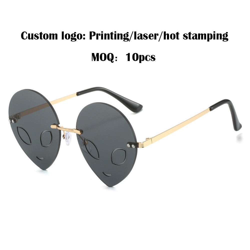 Halloween Novelty Rimless Sunglasses for Parties and Street Style
