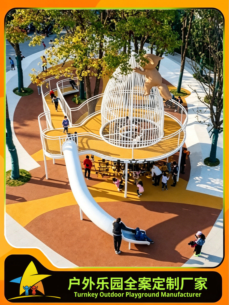 Kids Outdoor Stainless Steel Slide Theme Park Playground Equipment for Parks Communities Kindergartens