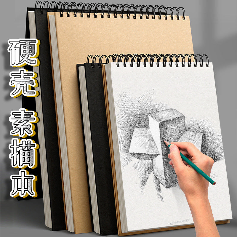 Sketchbook for Artists, 8K A4 Hardcover Sketch Pad, 160gsm Thick Paper, Spiral Bound