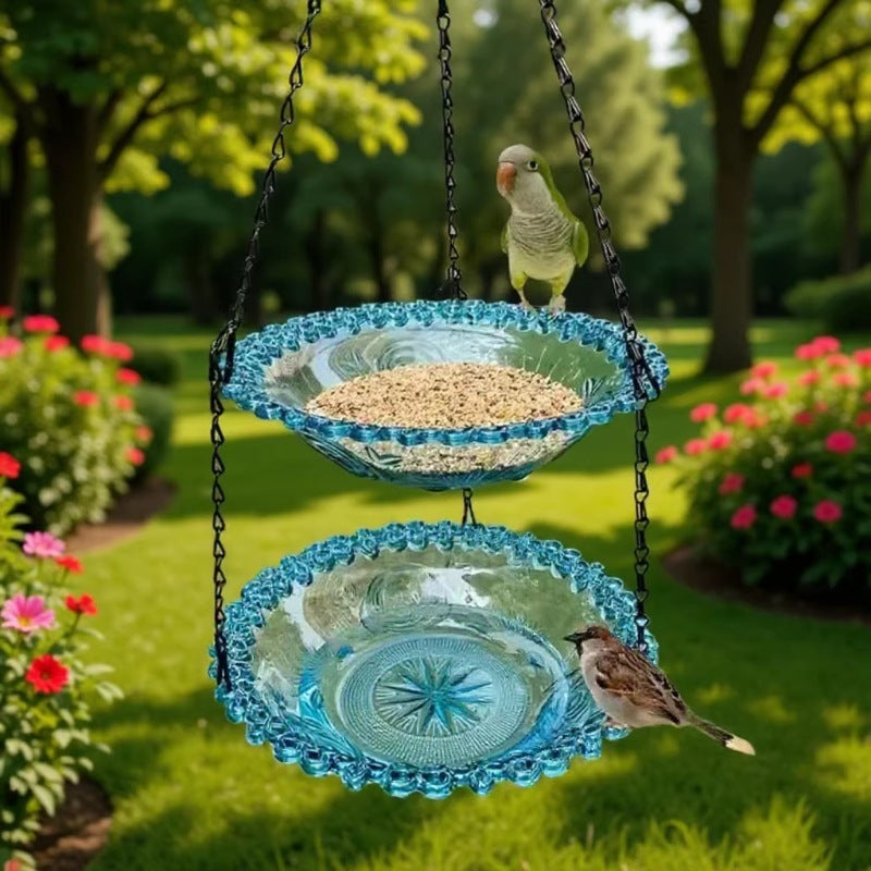 Hanging Hummingbird Feeder Outdoor Bird Bath Decor for Balcony Garden