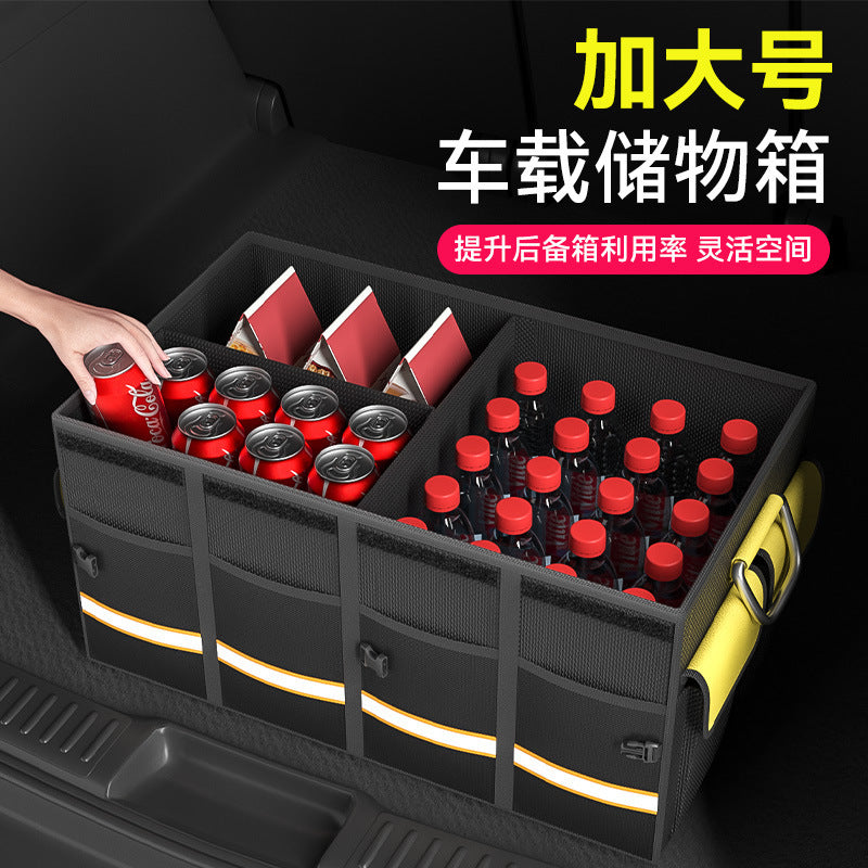 Car Trunk Organizer with Lid, Multi-functional Collapsible Storage Bin for Outdoor Camping and Vehicle Use