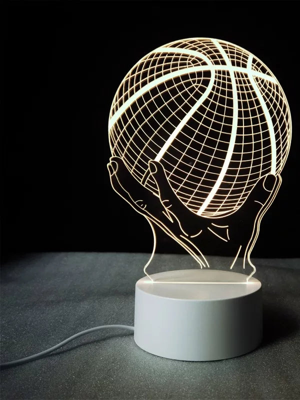 Sports Ball 3D Illusion LED Night Light for Bedroom Decor and Gifts