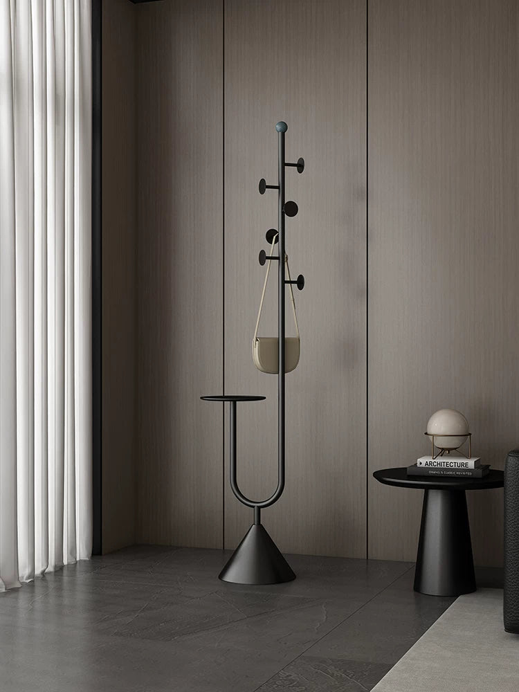 Italian Minimalist Garment Rack with Solid Base for Bedroom Entryway