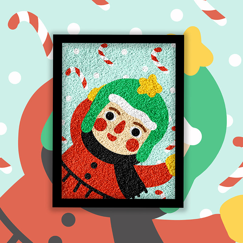 DIY Christmas Pulp Painting Kit for Kids and Adults, Handmade Craft Set with Frame