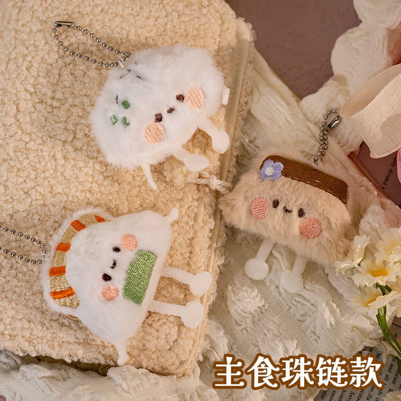 Cute Cartoon Plush Food Brooch Pins for DIY Crafting and Bag Charms