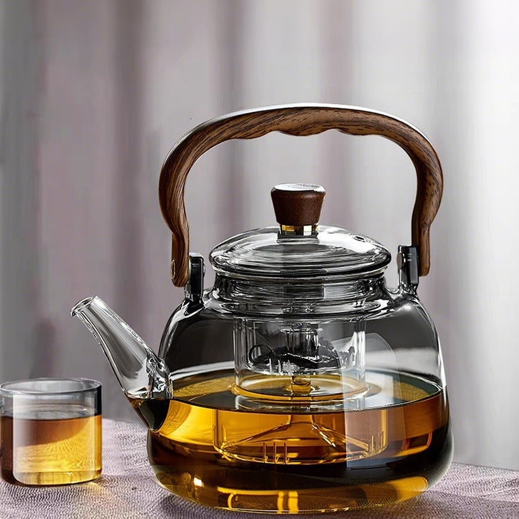 Thickened Glass Teapot with Handle, Heat-Resistant Kettle for Tea Brewing and Healthy Steaming, Large Capacity