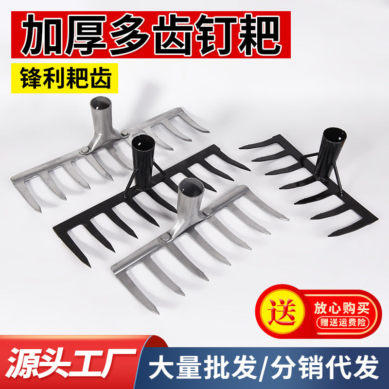 Heavy-Duty Manganese Steel Garden Rake for Farming and Landscaping