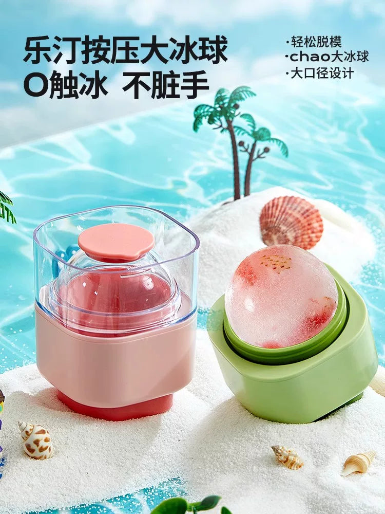 Large Sphere Ice Cube Mold Food Grade Silicone Whiskey Ice Ball Maker for Home Use