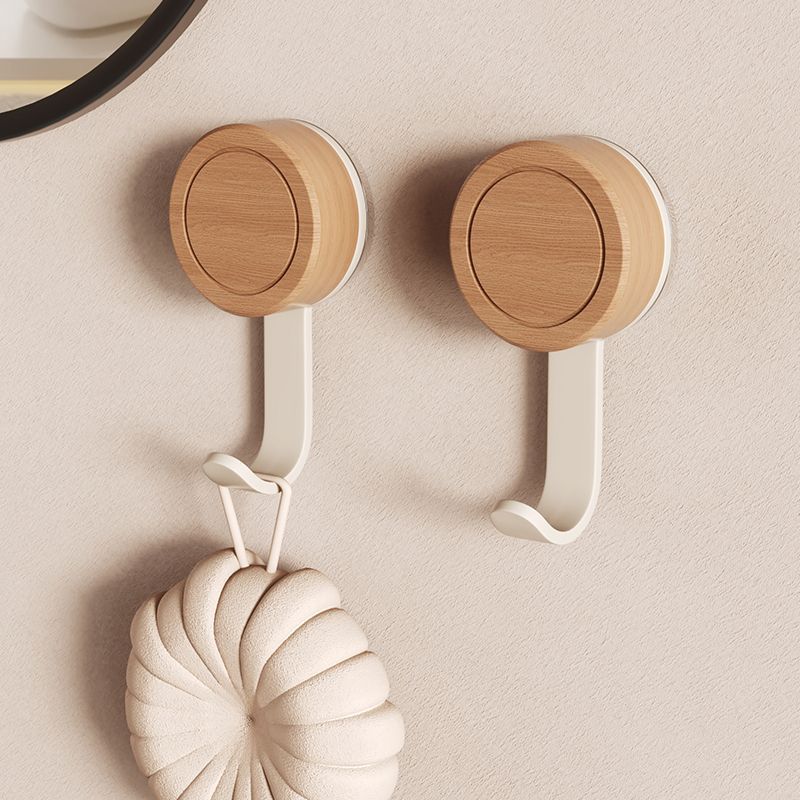 Solid Wood Adhesive Hooks for Bathroom Tissue Dispenser, Strong Bearing Capacity, Walnut Finish