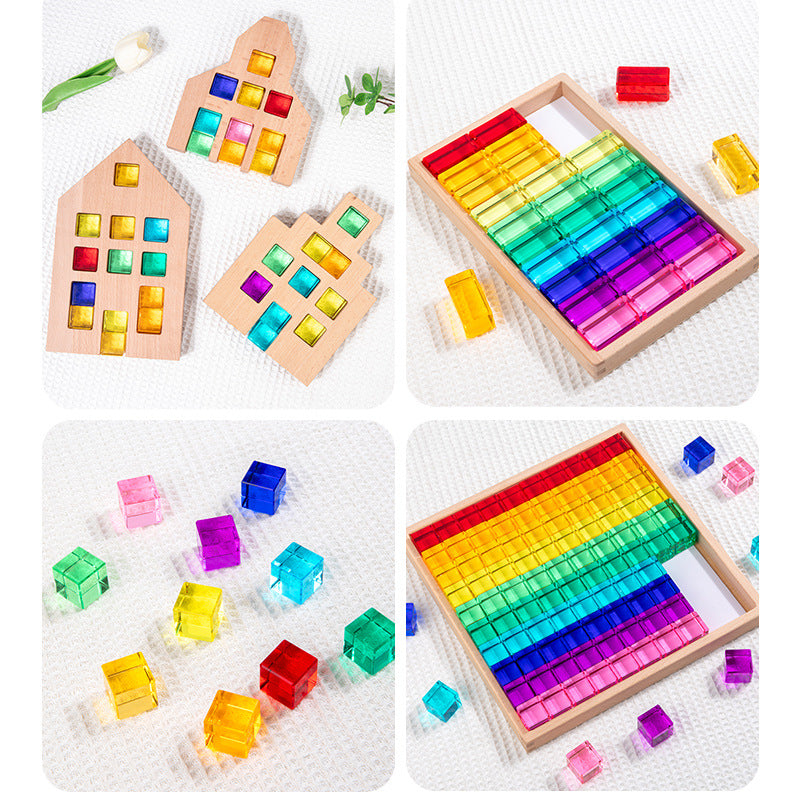 Acrylic Rainbow Building Blocks Creative Stacking Toy for Kids