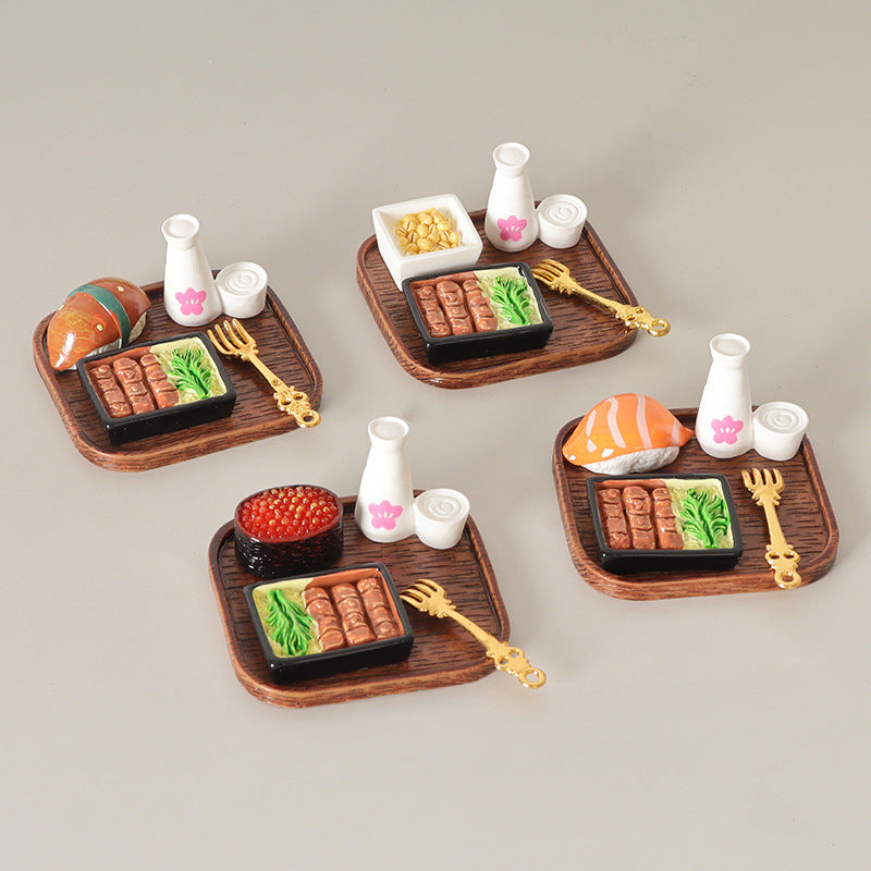 Miniature Japanese Sushi Food Play Set for Dollhouse Decoration