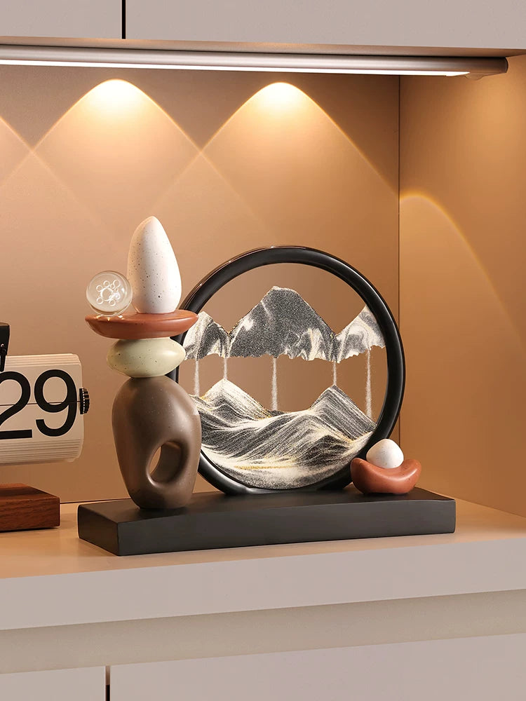 Hourglass Sand Art Decor for Living Room TV Cabinet Wine Cabinet Entrance Luxury High-End Office Decoration