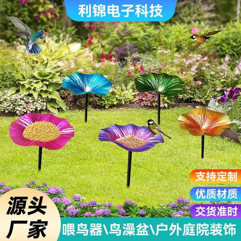 Outdoor Flower Bird Feeder & Bee Water Station for Garden & Patio Decor