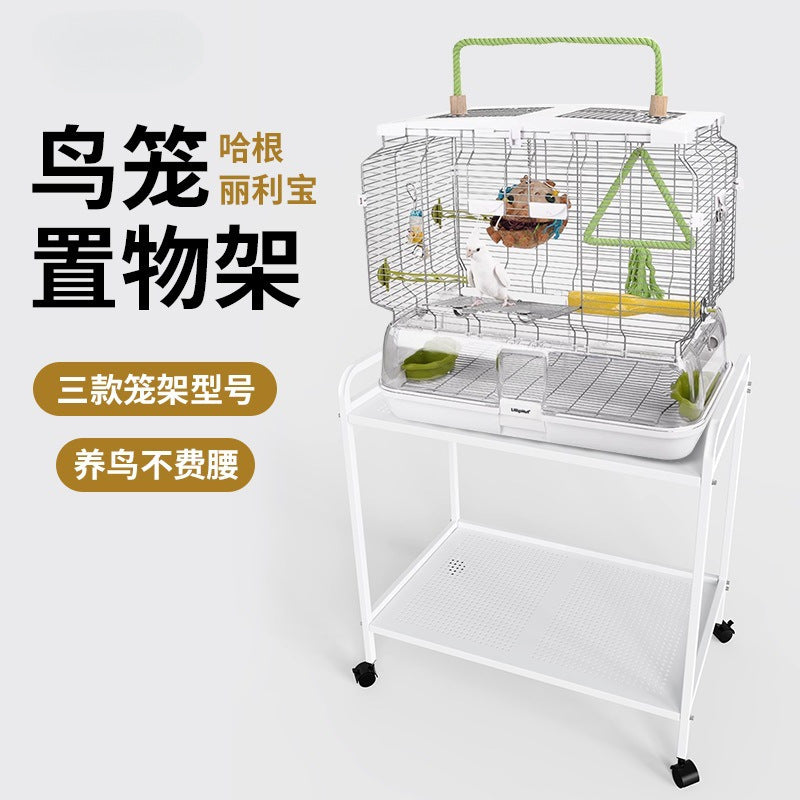 Lilibao Hagen Harry Bird Cage Stand Mobile Storage Rack for Easy Viewing