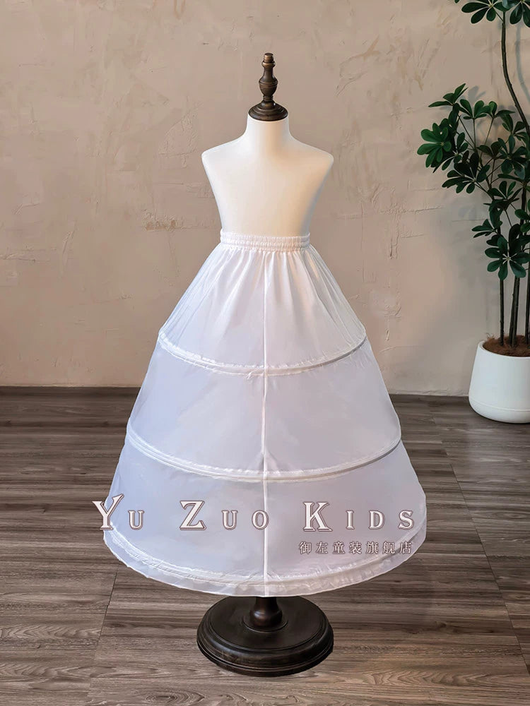 Girls' A-Line Petticoat for Princess Dresses, 3-Hoop Underskirt for Pageant & Cosplay
