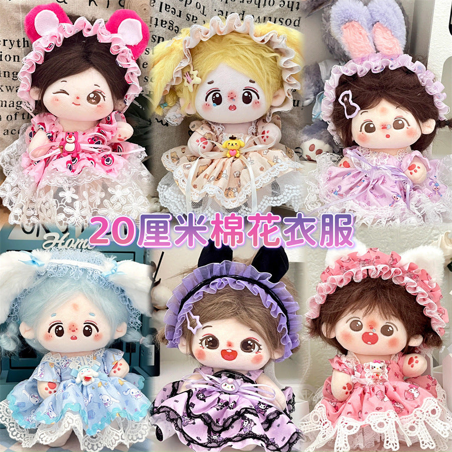 20cm Cotton Doll Lolita Maid Princess Dress Outfit