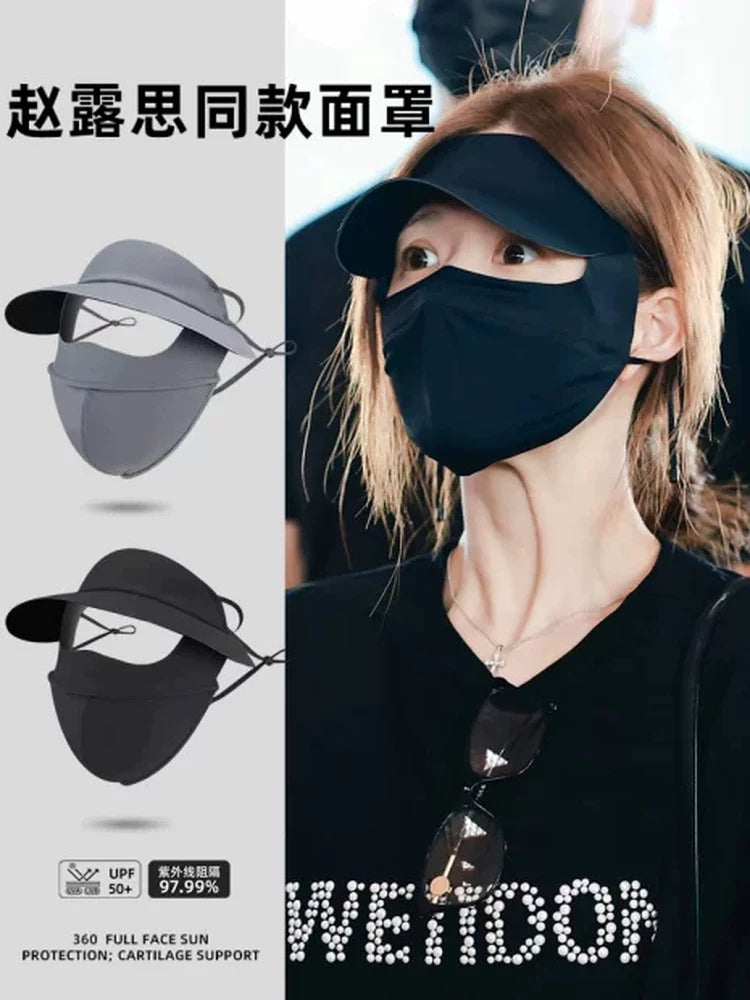 Full Face UV Protection Sun Mask with Neck Cover, Breathable Summer Face Mask for Outdoor Activities