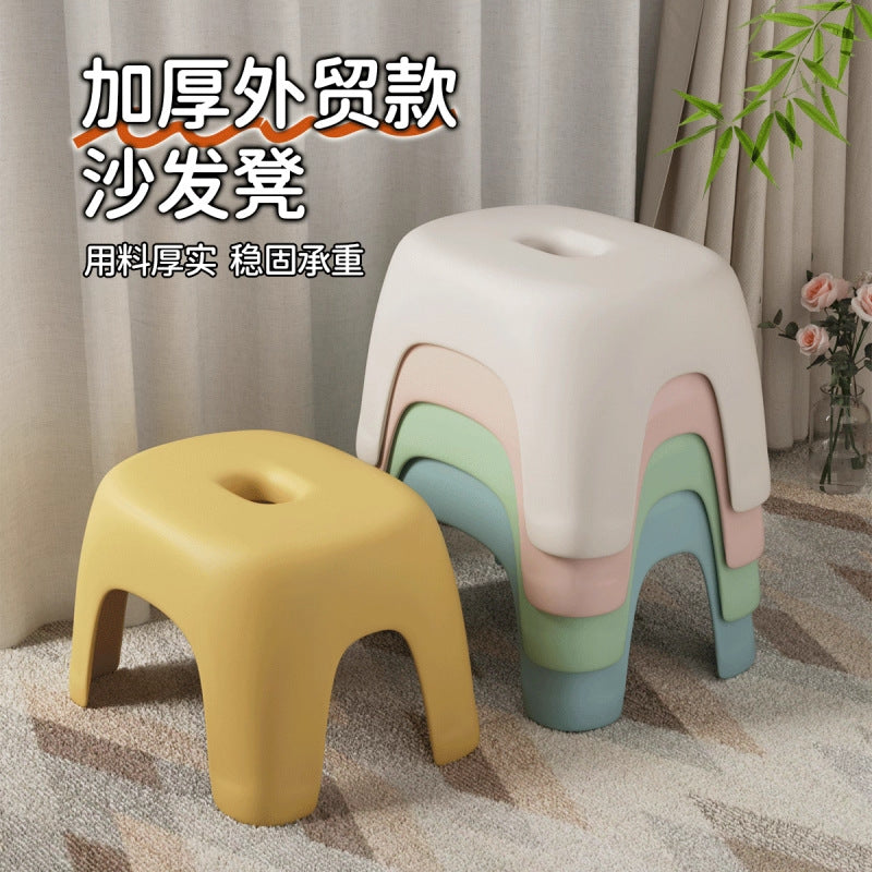 Children's Cartoon Plastic Stool, Thickened Non-Slip Footstool for Bathroom and Living Room